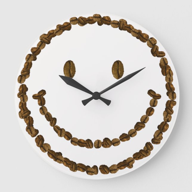 Smile med kaffebönor stor klocka (Framsida)