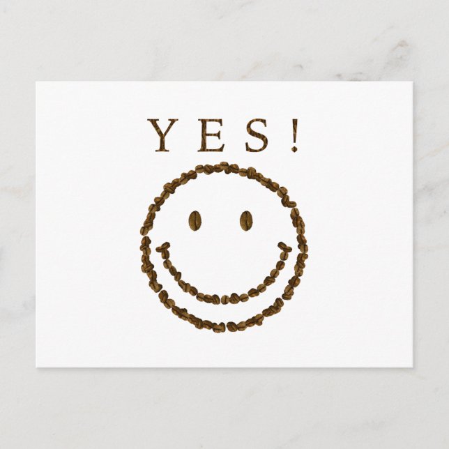 Smile med kaffebönor vykort (Framsida)