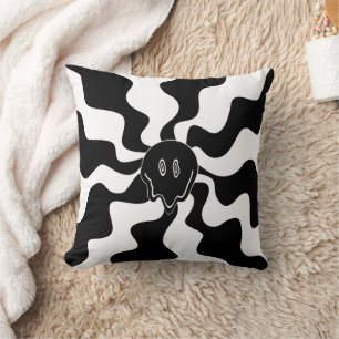Smile Melt - Black and White Kudde
