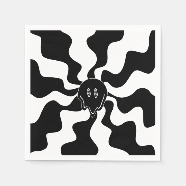 Smile Melt - Black and White Pappersservett (Framsidan)