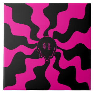 Smile Melt - Magenta och svart Kakelplatta