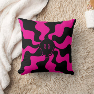 Smile Melt - Magenta och svart Kudde