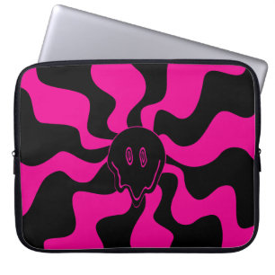 Smile Melt - Magenta och svart Laptop Fodral