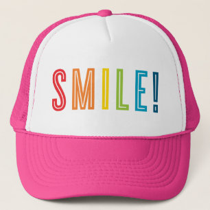 SMILE minimal fet färg typ motivationscitat Keps
