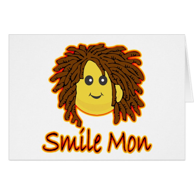 Smile Mon Fire Rasta Ansikte Hälsningskort (Framsidan Horizontal)