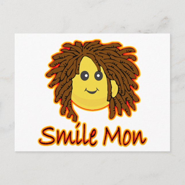 Smile Mon Fire Rasta Ansikte Vykort (Framsida)