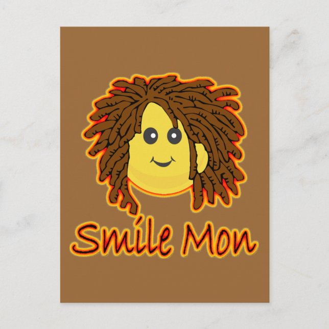 Smile Mon Fire Rasta Ansikte Vykort (Framsida)