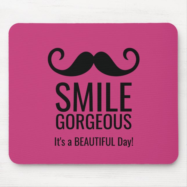 SMILE & Mustache ANY Base FÄRG Mouse Pad Musmatta (Framsidan)