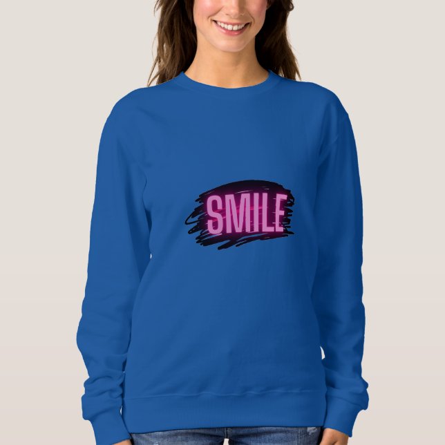 Smile Neon Graphic Women’s Sweatshirt T Shirt (Framsida)