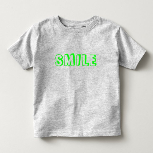 "Smile" neon grönt brev T Shirt (Framsida)