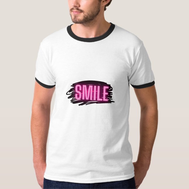Smile Neon Text Herr Tröja (Framsida)
