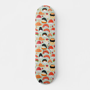 Smile Nigiri Sushi Japan Tecknad Food Mönster Mini Skateboard Bräda 18,5 Cm