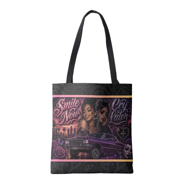 Smile nu Gråt senare handväskor Tygkasse (Smile now Cry later tote bag)