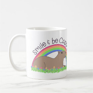 Smile och Be Cappy söt lycklig-kapybara Kaffemugg
