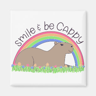 Smile och Be Cappy söt lycklig-kapybara Magnet