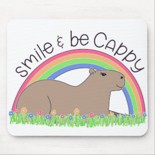 Smile och Be Cappy söt lycklig-kapybara Musmatta