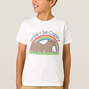 Smile och Be Cappy söt lycklig-kapybara T Shirt