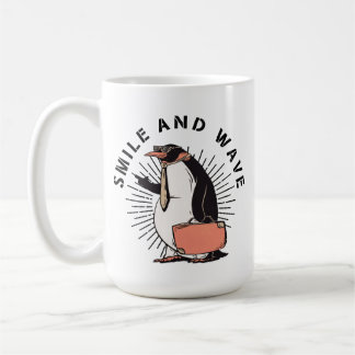 Smile och wave penguin kaffemugg