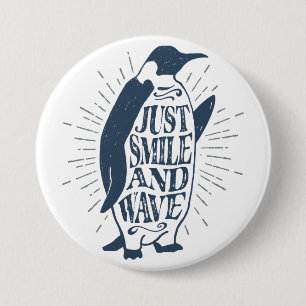 Smile och Wave Penguin Knapp