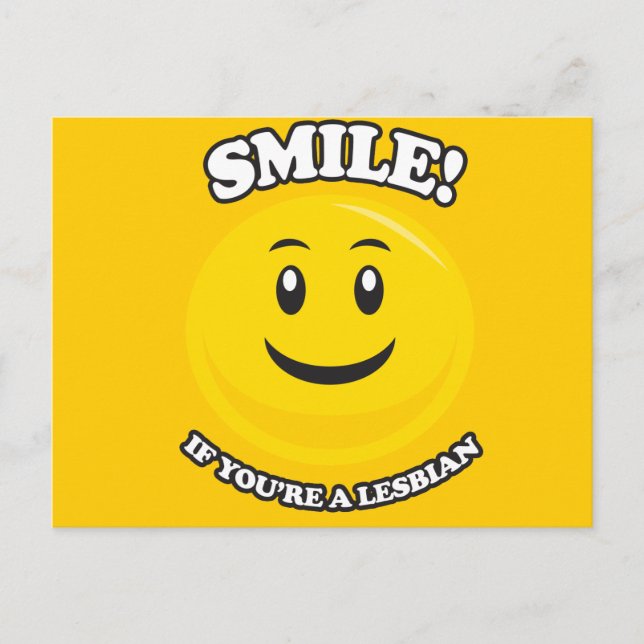 SMILE OM DU ÄR EN LESBISK VYKORT (Framsida)
