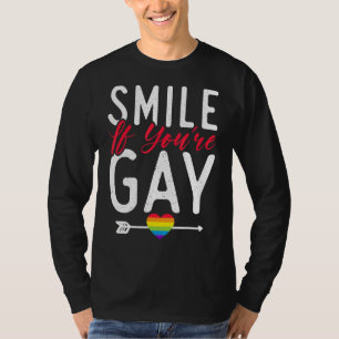Smile om du är Gay Bisexual Lesbisk Gay pride T Shirt