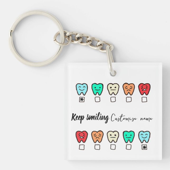  Smile" Personalized tooth keychain-dental gift (Framsidan)
