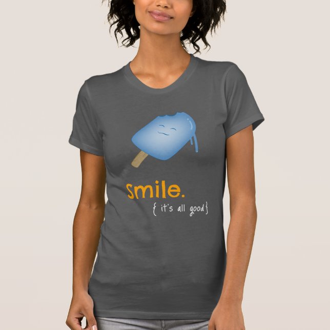 Smile Popsicle Ice Cream T-Shirt (mörk) (Framsida)