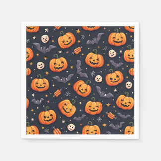 Smile pumpor Halloween mönster napkin Pappersservett