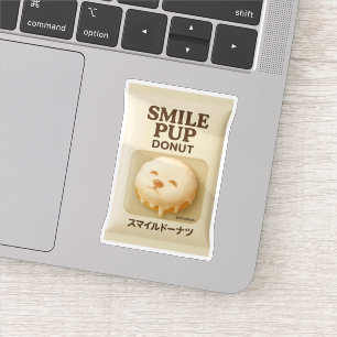 Smile Pup Donut: Glaserad efterrätss Förpackning Klistermärken