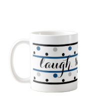 Smile Quote Blue Silver Black Polka dots