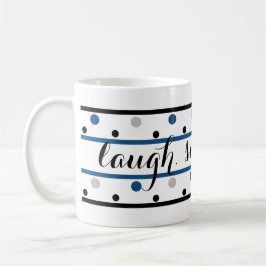 Smile Quote Blue Silver Black Polka dots Kaffemugg