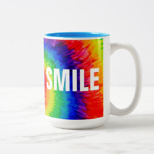 SMILE Rainbow Tie-Dye Two-Tone Mugg, 15 oz Två-Tonad Mugg