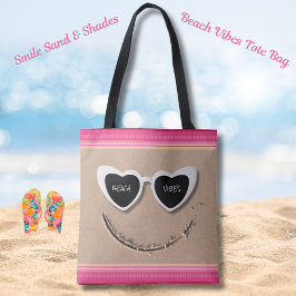 Smile Sand & Shades Beach Vibes Sommar Totebag Tygkasse