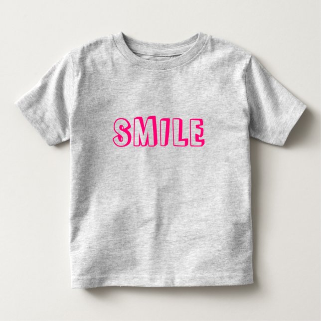 "Smile" shock rosa fuchsia brev T Shirt (Framsida)