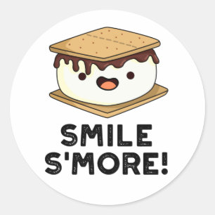Smile Smore Funny Sweet Food Pun Runt Klistermärke