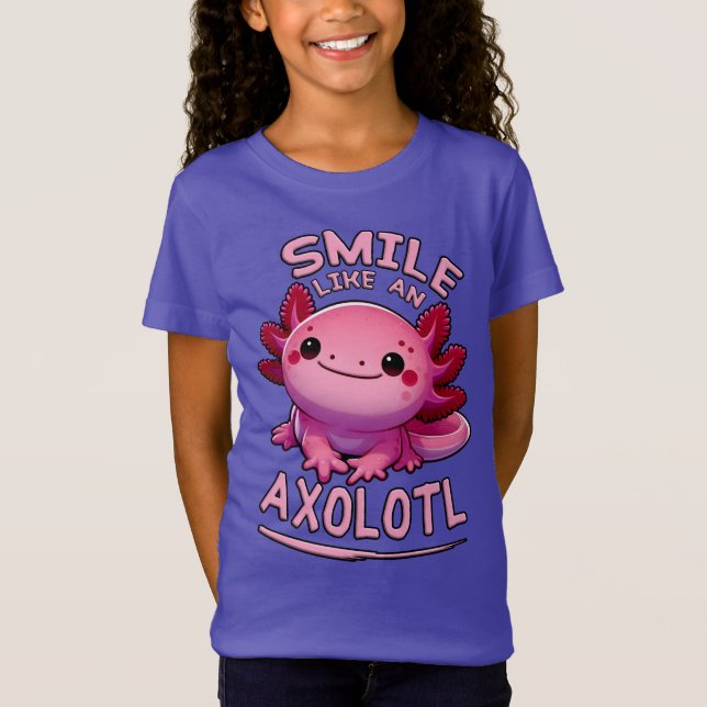 Smile som Axolotl Girls T Shirt (Framsida)