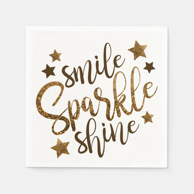 Smile Sparkle & Shine Pappersservett (Framsidan)