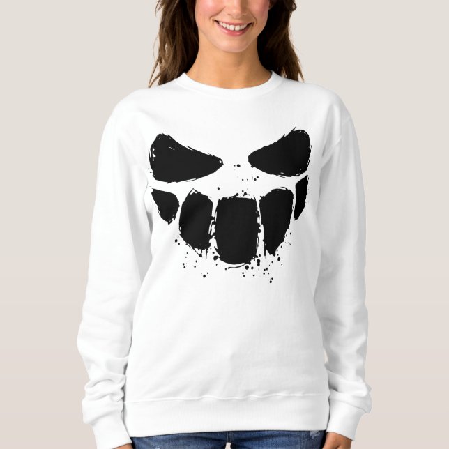 Smile Spooky Ansikte Happy halloween T Shirt (Framsida)