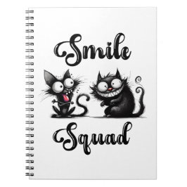 Smile Squad med roliga kattdesign Anteckningsbok