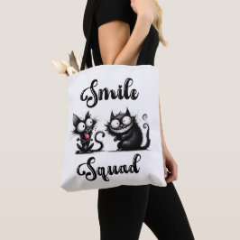 Smile Squad med roliga kattdesign Tygkasse