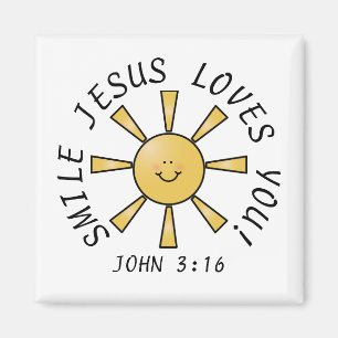 Smile Sunshine Jesus Kärlek You Magnet
