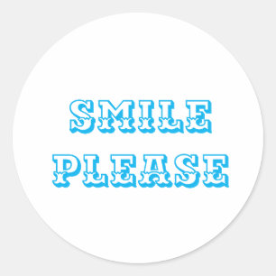 Smile, tack logotyp runt klistermärke