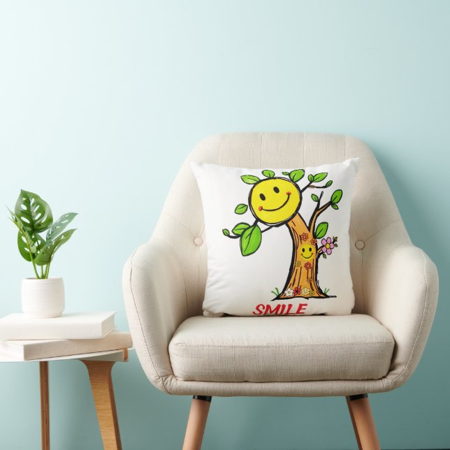 "Smile Träd" Positive Vibes Kudde (Stol)