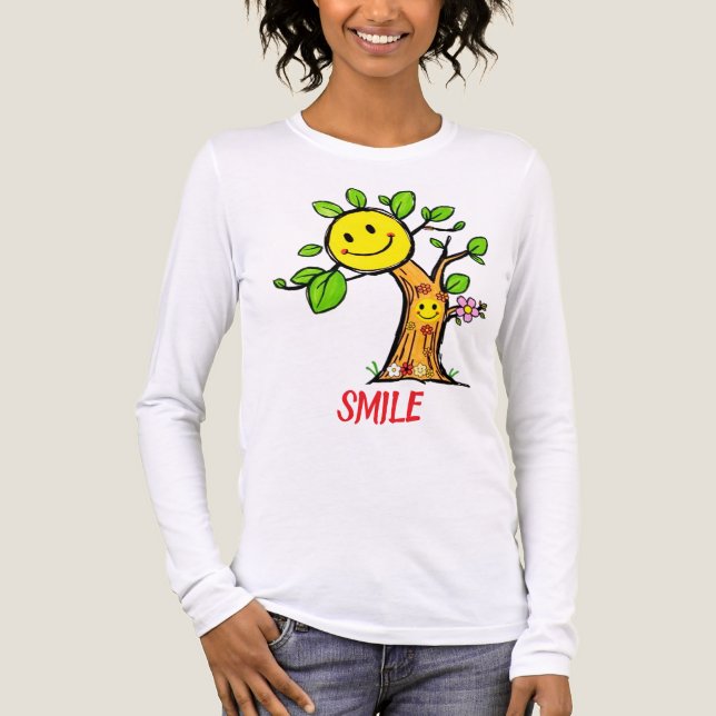 "Smile Träd" Positive Vibes T Shirt (Framsida)