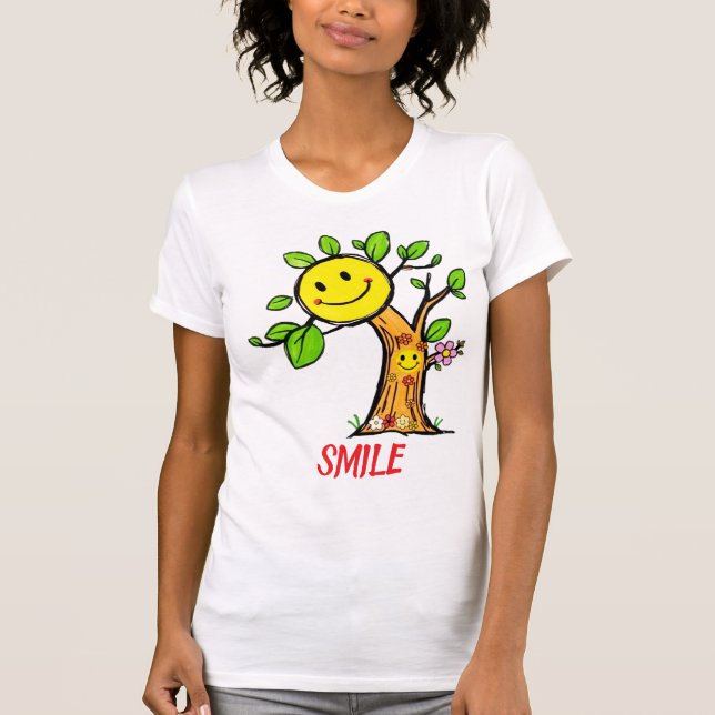 "Smile Träd" Positive Vibes T Shirt (Framsida)
