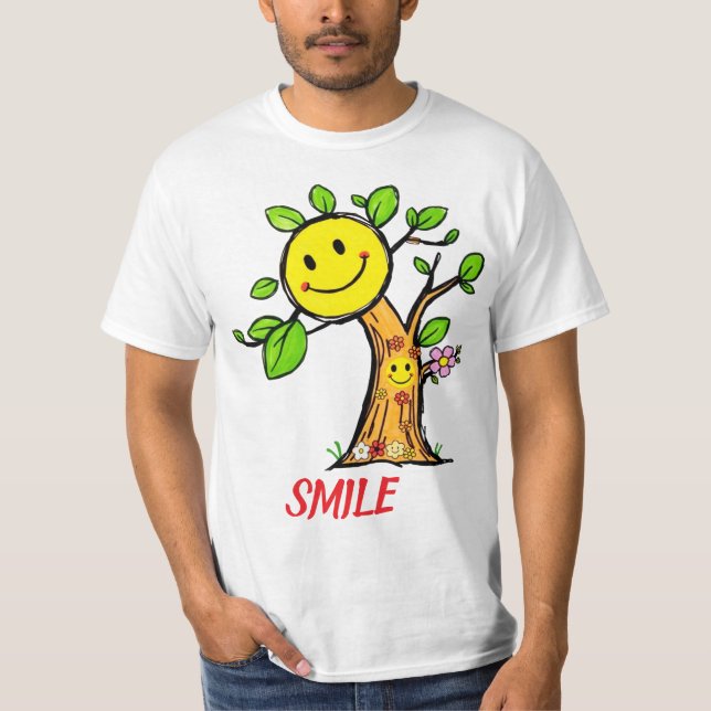 "Smile Träd" Positive Vibes T Shirt (Framsida)