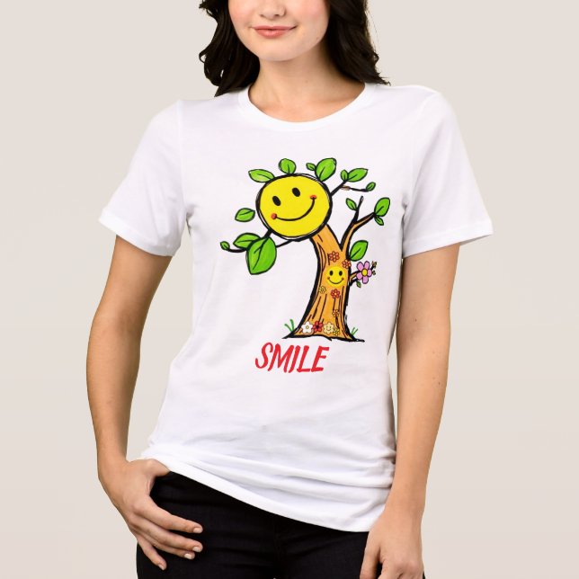 "Smile Träd" Positive Vibes T Shirt (Framsida)