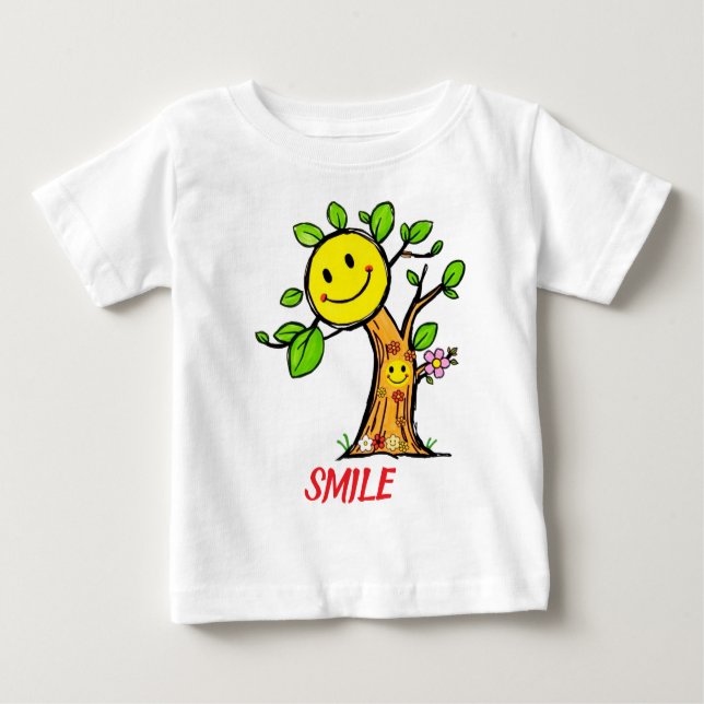 "Smile Träd" Positive Vibes T Shirt (Framsida)