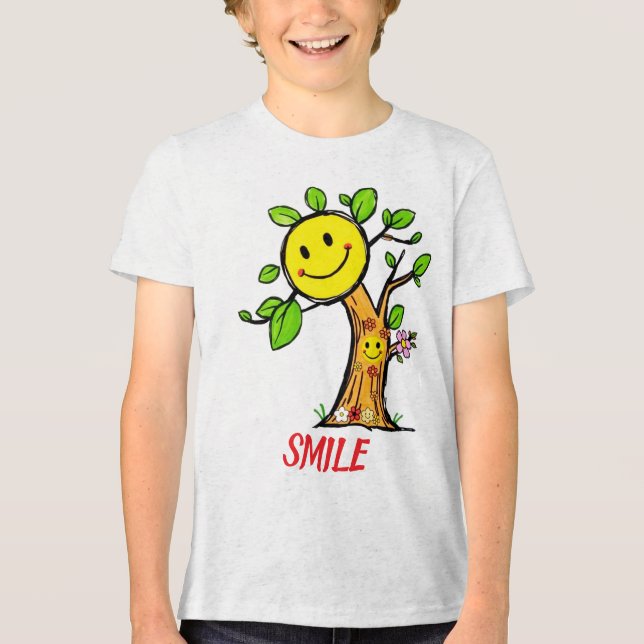 "Smile Träd" Positive Vibes T Shirt (Framsida)