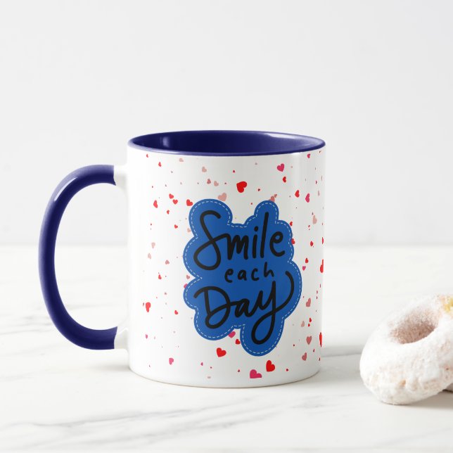 Smile Typography Mugg (Med munk)